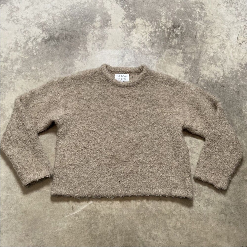 Le Bon Shoppe Envie Women's Tan Crew Neck Sweater